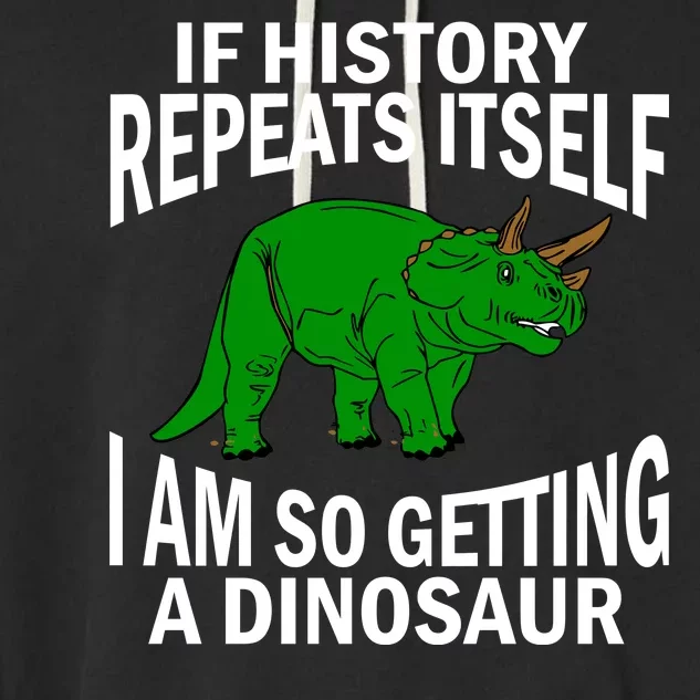 History Repeating Dinosaur Garment-Dyed Fleece Hoodie