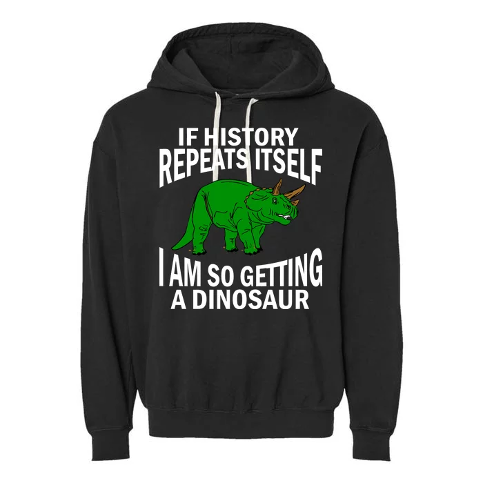 History Repeating Dinosaur Garment-Dyed Fleece Hoodie