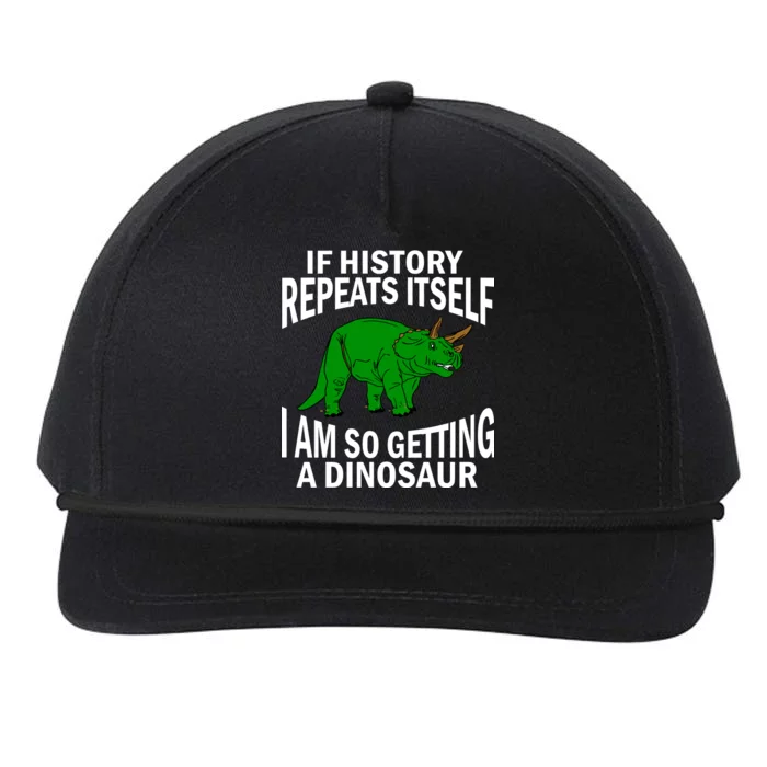 History Repeating Dinosaur Snapback Five-Panel Rope Hat