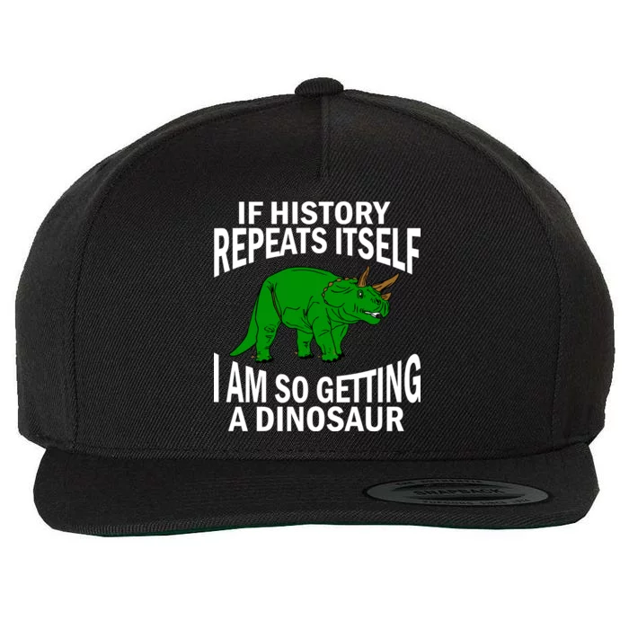 History Repeating Dinosaur Wool Snapback Cap