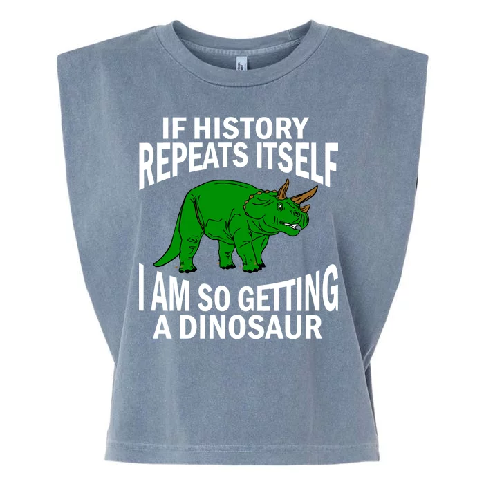 History Repeating Dinosaur Garment-Dyed Women's Muscle Tee