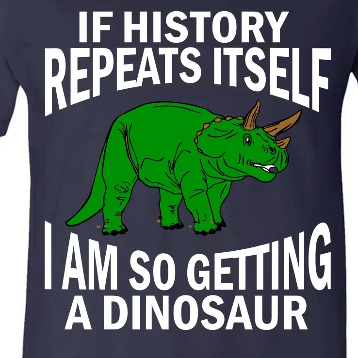 History Repeating Dinosaur V-Neck T-Shirt