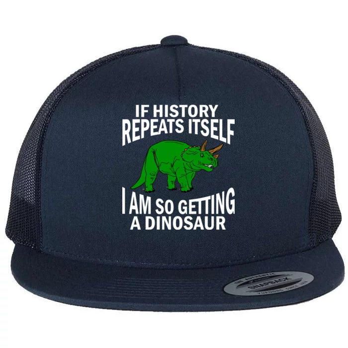 History Repeating Dinosaur Flat Bill Trucker Hat