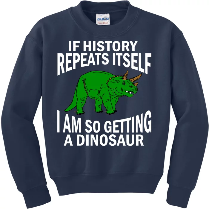 History Repeating Dinosaur Kids Sweatshirt