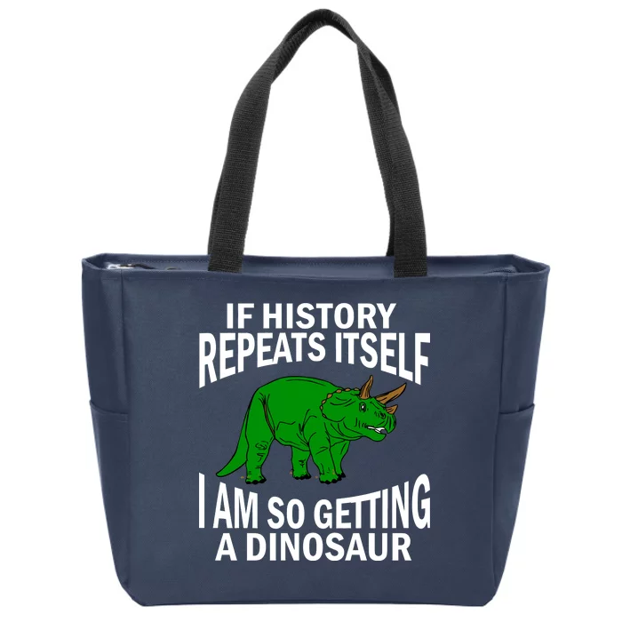 History Repeating Dinosaur Zip Tote Bag