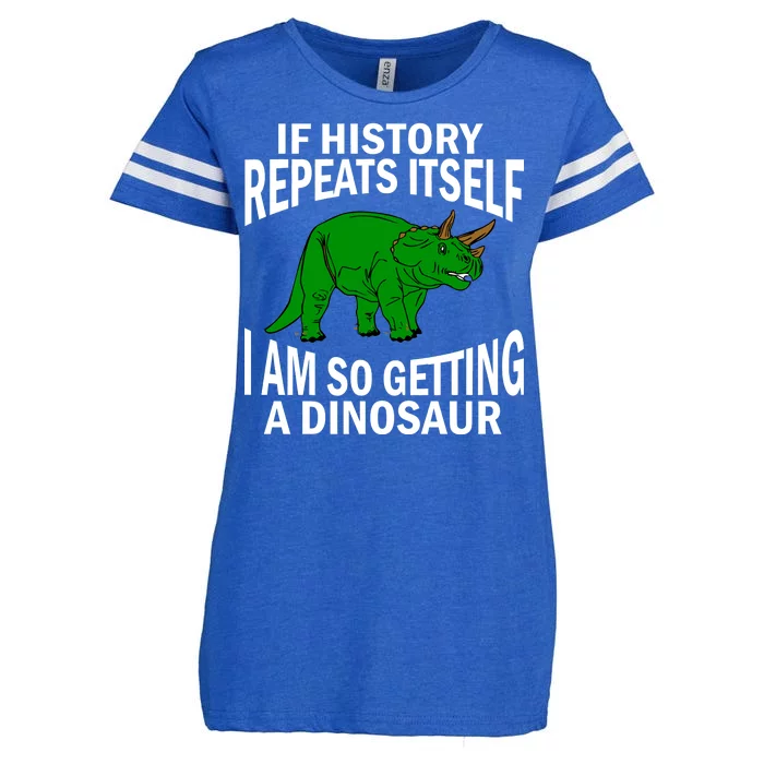 History Repeating Dinosaur Enza Ladies Jersey Football T-Shirt