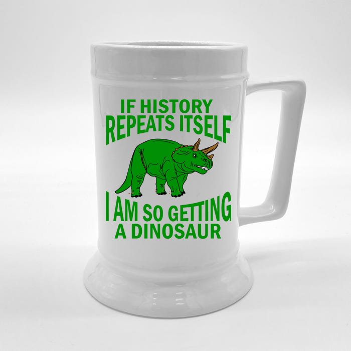 History Repeating Dinosaur Front & Back Beer Stein