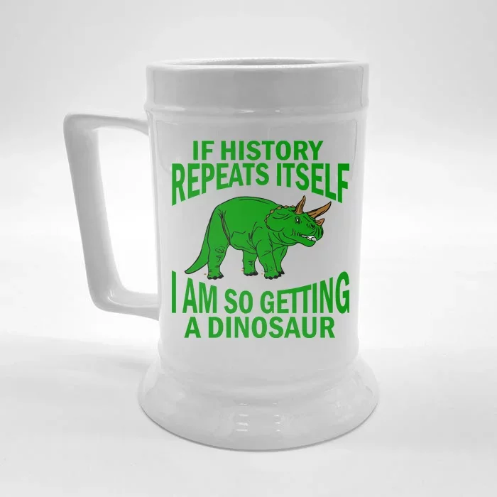 History Repeating Dinosaur Front & Back Beer Stein