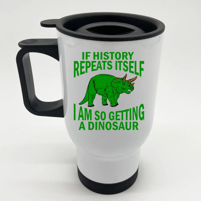 History Repeating Dinosaur Front & Back Stainless Steel Travel Mug