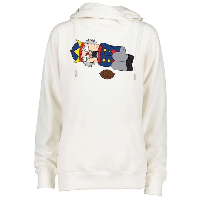 Hit In The Nutcracker Christmas Womens Funnel Neck Pullover Hood