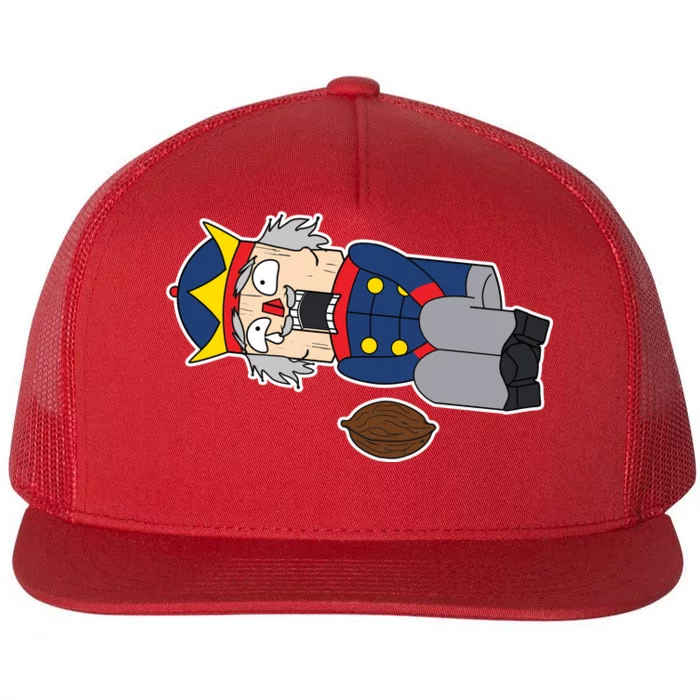 Hit In The Nutcracker Christmas Flat Bill Trucker Hat