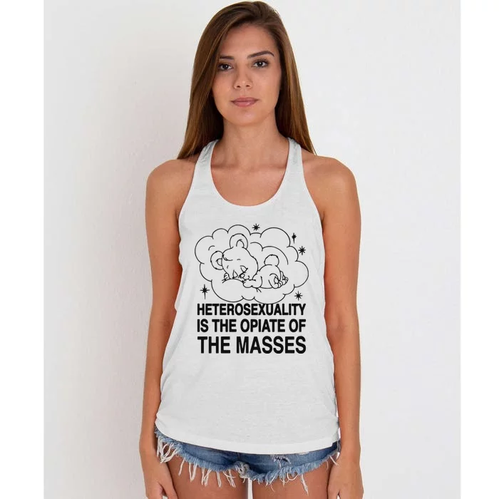 Heterosexuality Is The Opiate Of The Masses Women's Knotted Racerback Tank