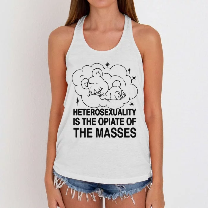 Heterosexuality Is The Opiate Of The Masses Women's Knotted Racerback Tank