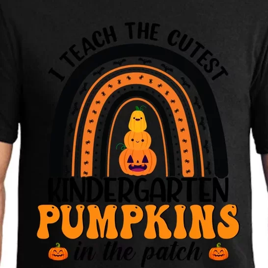 Halloween I Teach The Cutest Pumpkins Rainbow Kindergarten Gift Pajama Set