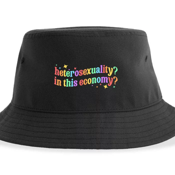 Heterosexuality In This Economy Sarcastic Heterosexual Lgbtq Sustainable Bucket Hat