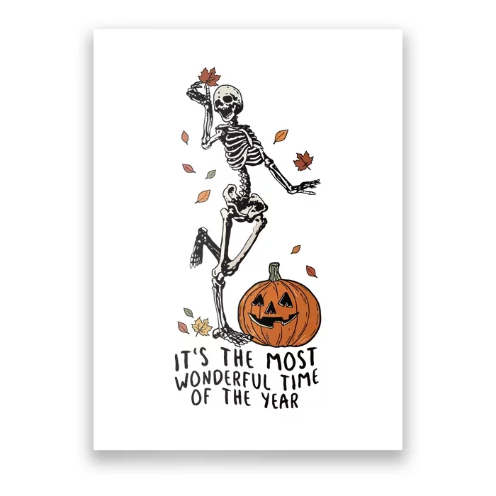 Halloween Its The Most Wonderful Time Of The Year Funny Skeleton Gift Poster