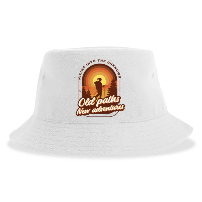 Hiking Into The Unknown Old Paths New Adventures Sustainable Bucket Hat