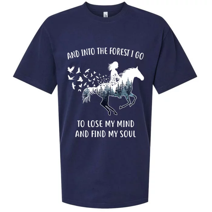 Horse Into The Forest I Go Horse Riding Funny Gift Sueded Cloud Jersey T-Shirt