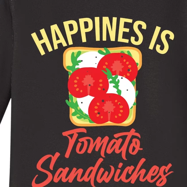 Happiness Is Tomato Sandwiches Sandwich Baby Long Sleeve Bodysuit