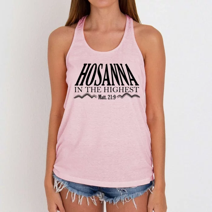 Hosanna In The Highest Palm Sunday Christian Design Cute Gift Women's Knotted Racerback Tank