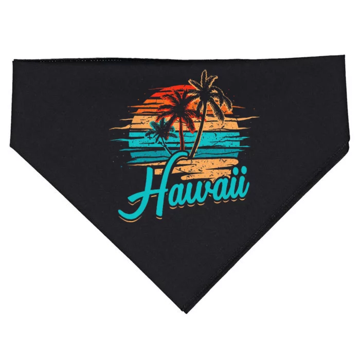 Hawaiian Island Tropical Hawaii Design Vacation Souvenir USA-Made Doggie Bandana