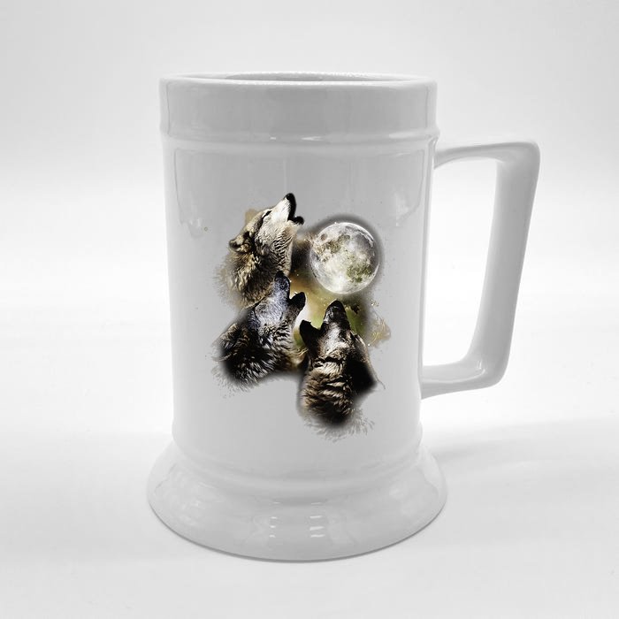 Howling In The Moon Wolves Animal Wolf Front & Back Beer Stein