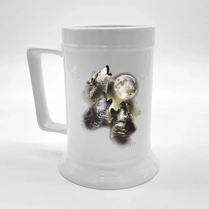 Howling In The Moon Wolves Animal Wolf Front & Back Beer Stein