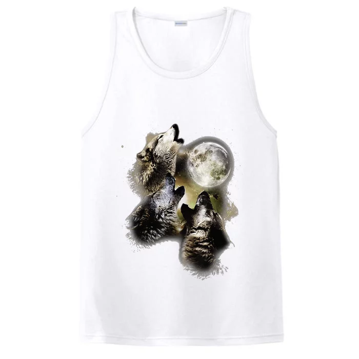 Howling In The Moon Wolves Animal Wolf Performance Tank