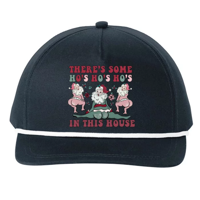 Hos In This House Gag Gift Christmas Snapback Five-Panel Rope Hat