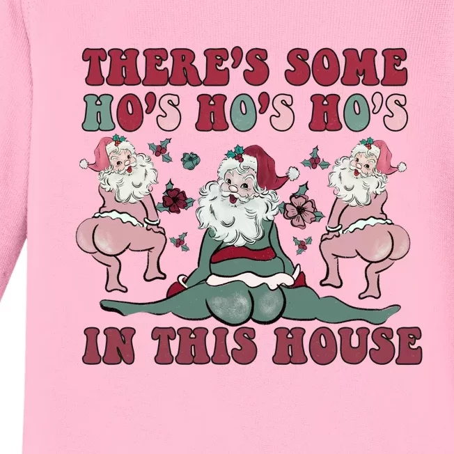 Hos In This House Gag Gift Christmas Baby Long Sleeve Bodysuit