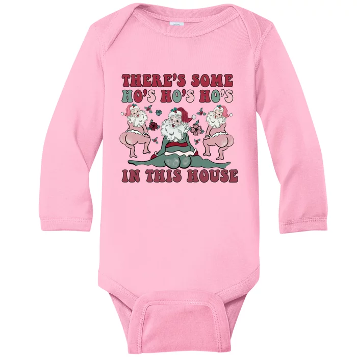 Hos In This House Gag Gift Christmas Baby Long Sleeve Bodysuit