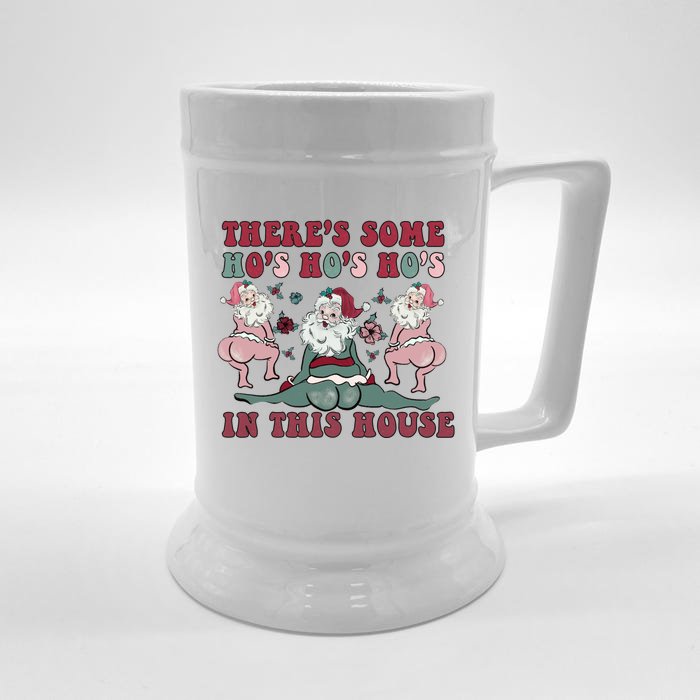 Hos In This House Gag Gift Christmas Front & Back Beer Stein