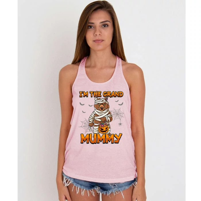 Halloween IM The Grand Mummy Grandma Halloween Great Gift Women's Knotted Racerback Tank