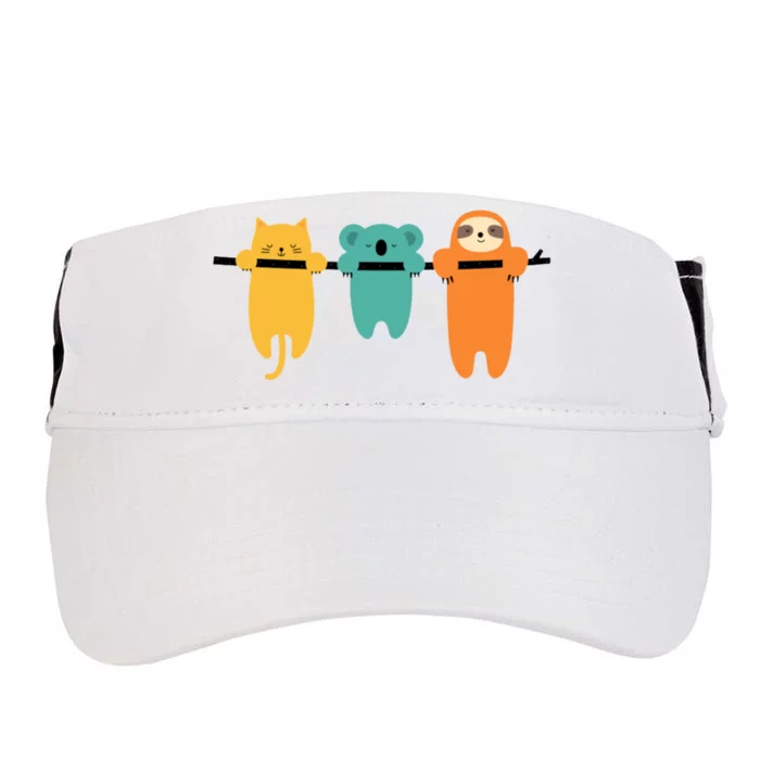 Hang In There Cat Sloth And Koala Cute Adult Drive Performance Visor