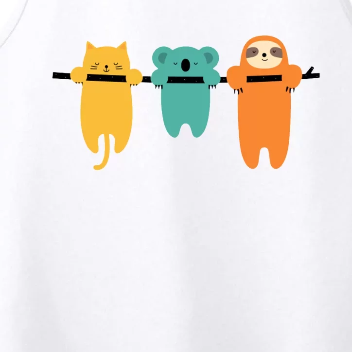 Hang In There Cat Sloth And Koala Cute Performance Tank