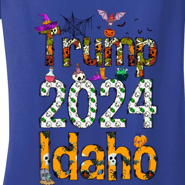 Halloween Idaho Vote For Donald Pro Trump Republican Gift Women's V-Neck T-Shirt