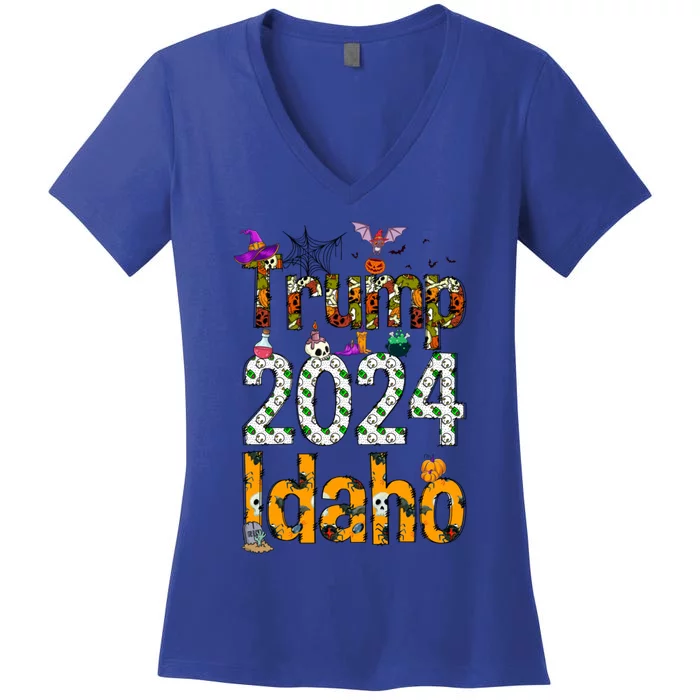 Halloween Idaho Vote For Donald Pro Trump Republican Gift Women's V-Neck T-Shirt