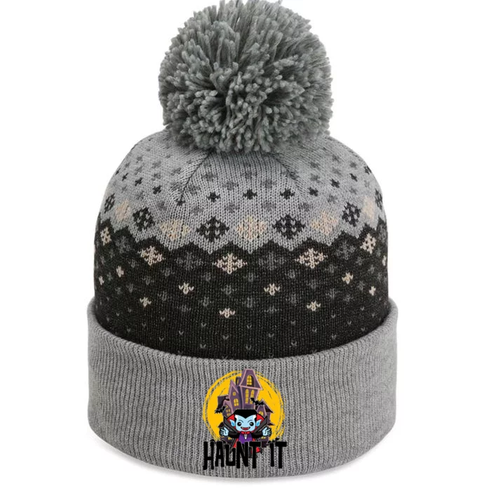 Haunt It Vampire Spooky Halloween The Baniff Cuffed Pom Beanie