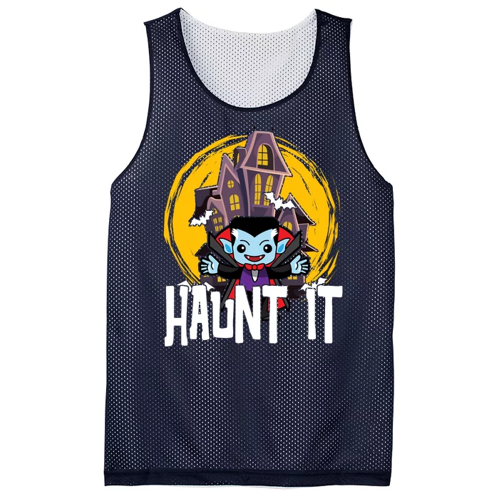 Haunt It Vampire Spooky Halloween Mesh Reversible Basketball Jersey Tank