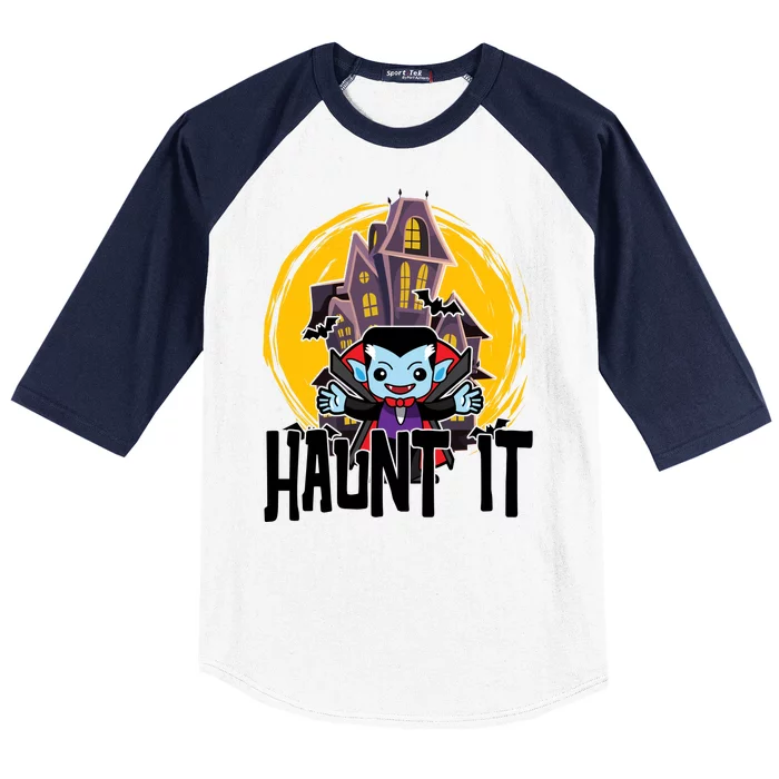 Haunt It Vampire Spooky Halloween Baseball Sleeve Shirt