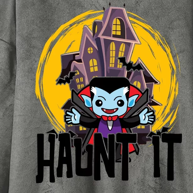 Haunt It Vampire Spooky Halloween Hooded Wearable Blanket