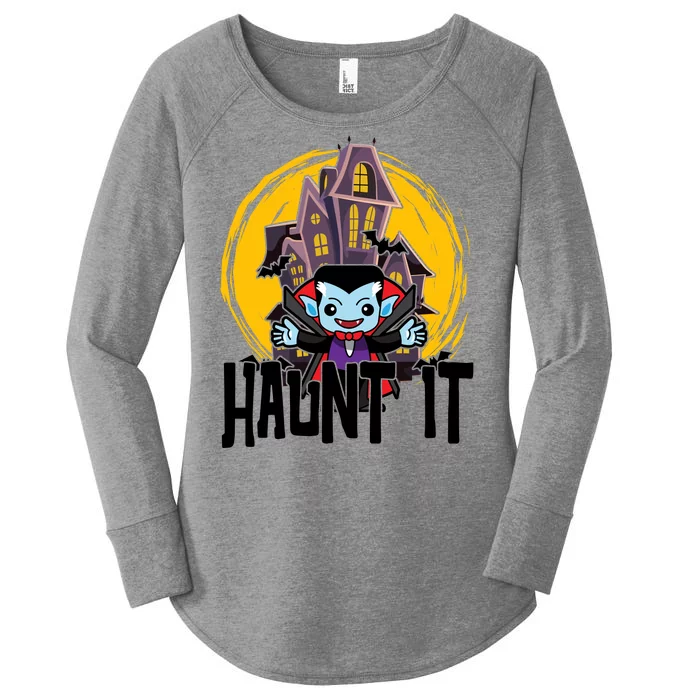 Haunt It Vampire Spooky Halloween Women's Perfect Tri Tunic Long Sleeve Shirt