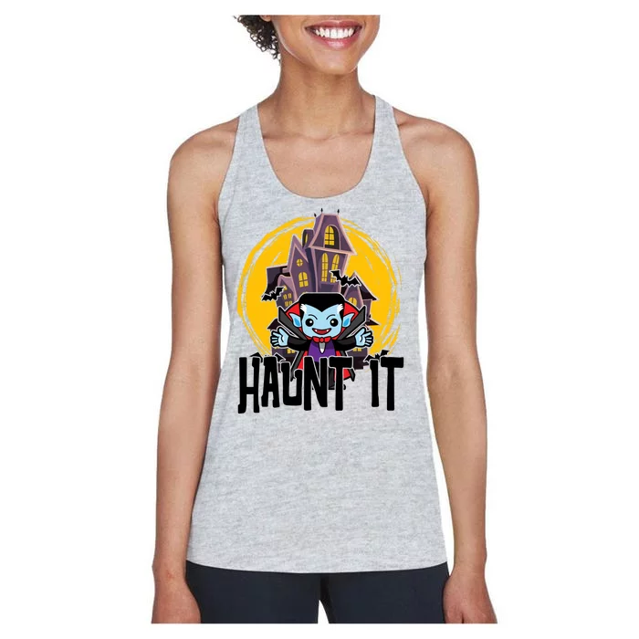 Haunt It Vampire Spooky Halloween Women's Racerback Tank