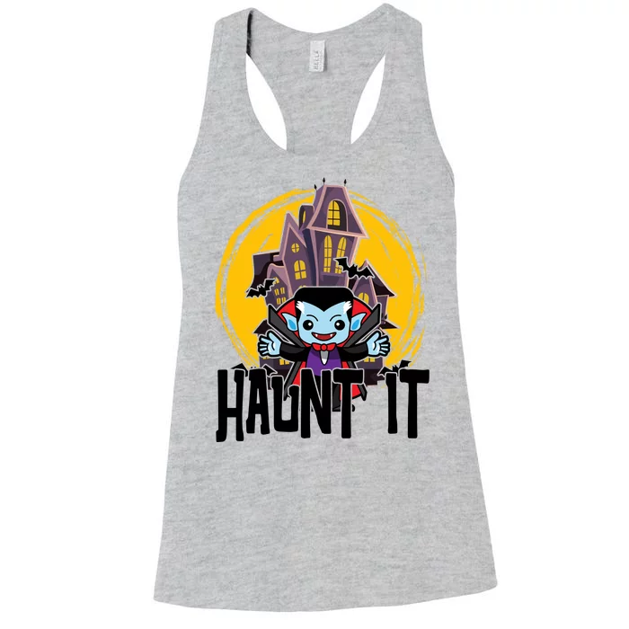 Haunt It Vampire Spooky Halloween Women's Racerback Tank