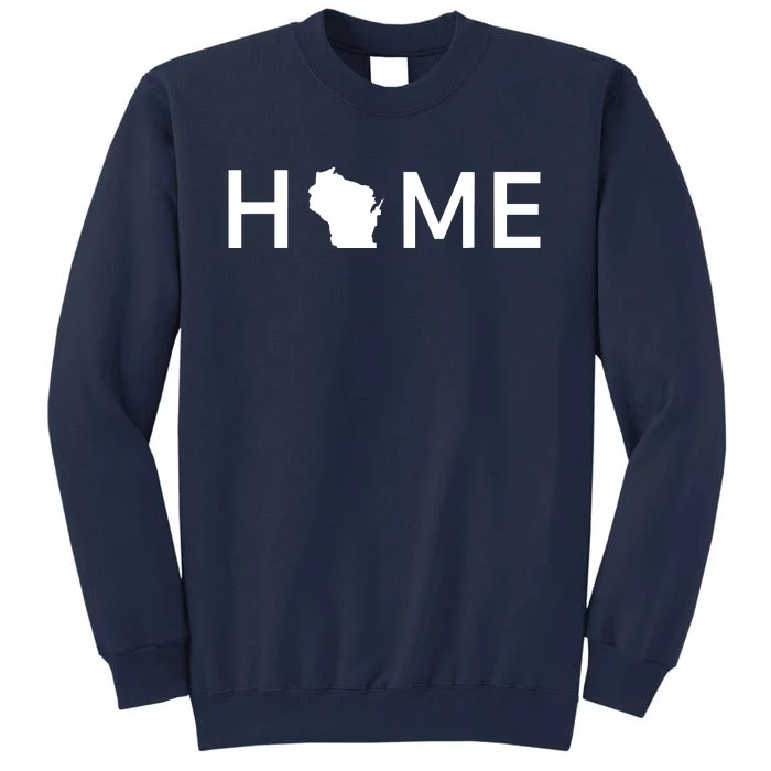 Home In Wisconsin Love Us State Outline Silhouette Tall Sweatshirt