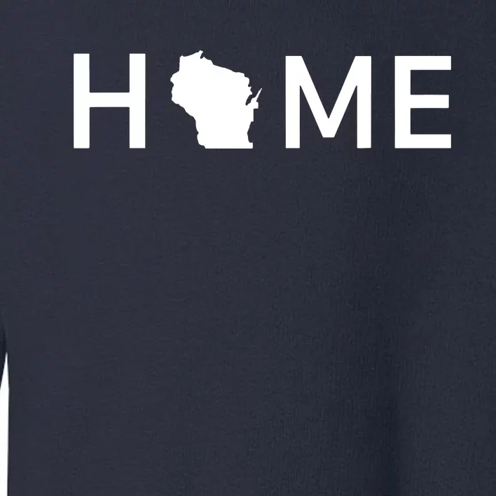 Home In Wisconsin Love Us State Outline Silhouette Toddler Sweatshirt