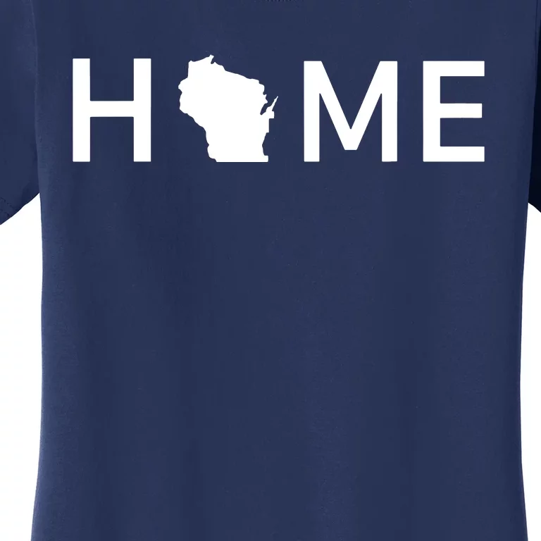 Home In Wisconsin Love Us State Outline Silhouette Women's T-Shirt