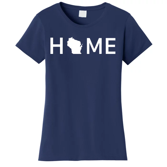 Home In Wisconsin Love Us State Outline Silhouette Women's T-Shirt