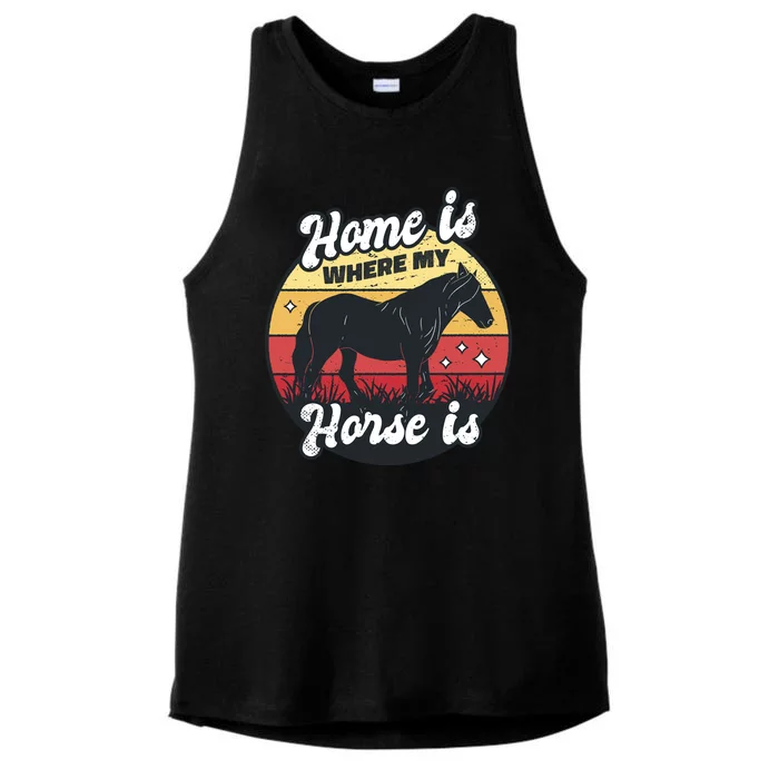 Home Is Where My Horse Is Ladies Tri-Blend Wicking Tank