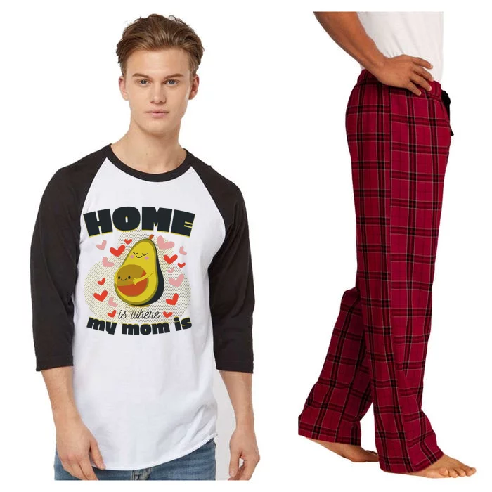 Home Is Where My Mom Is Pregnant Avocado Raglan Sleeve Pajama Set